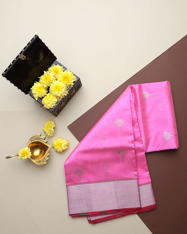 Light Pink Chanderi Silk Saree - PattuCheeralu