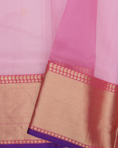 Flamingo Pink Chanderi Silk Saree - PattuCheeralu