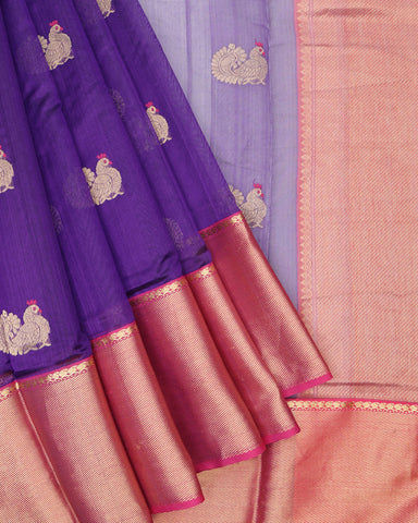 Blue Chanderi Silk Saree - PattuCheeralu