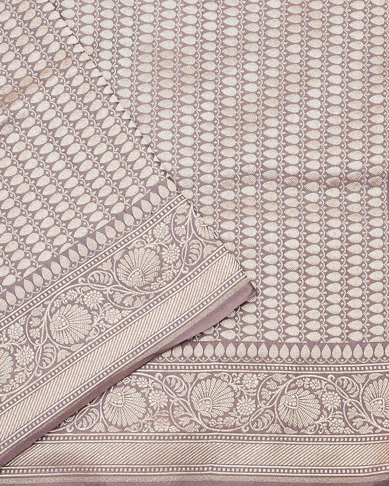 Grey katan banarasi silk saree - PattuCheeralu