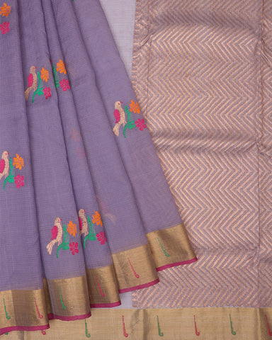 Lilac Kota Silk Saree - PattuCheeralu