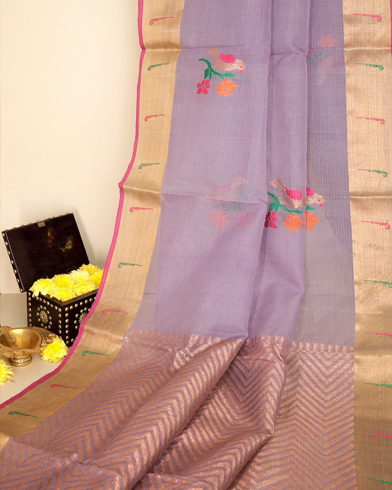 Lilac Kota Silk Saree - PattuCheeralu