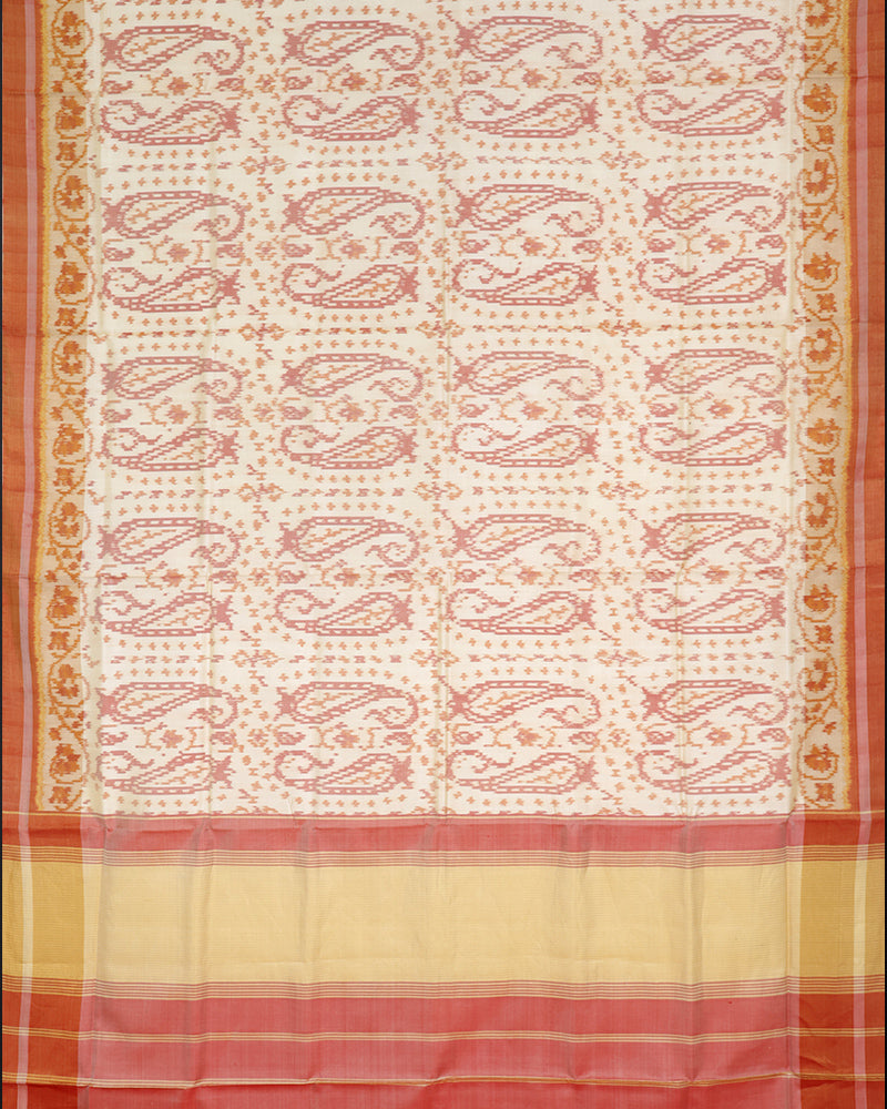 Cream Ikkat Silk - PattuCheeralu