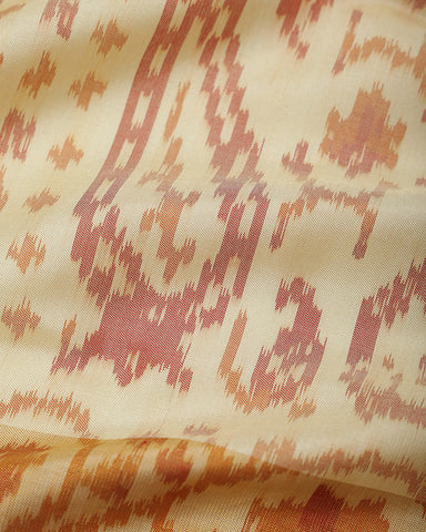 Cream Ikkat Silk - PattuCheeralu