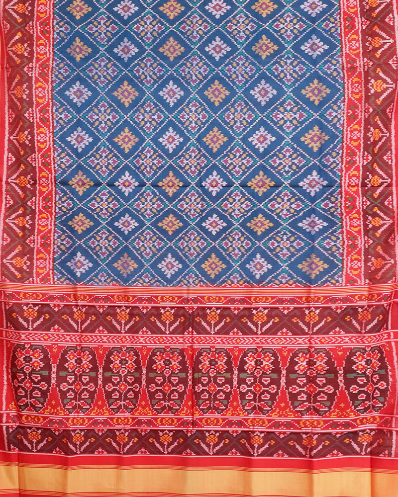 Blue Ikkat Silk - PattuCheeralu
