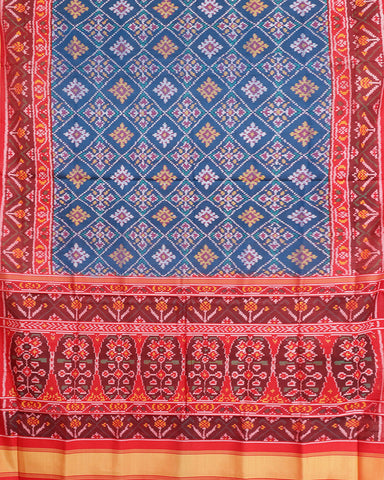 Blue Ikkat Silk - PattuCheeralu