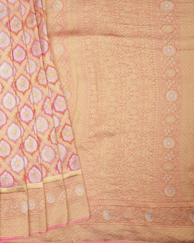 Pink Banarasi Georgette Silk Saree - PattuCheeralu