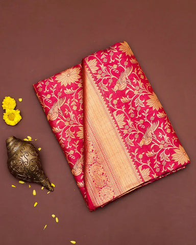 The Red Kanjivaram tissue saree - PattuCheeralu