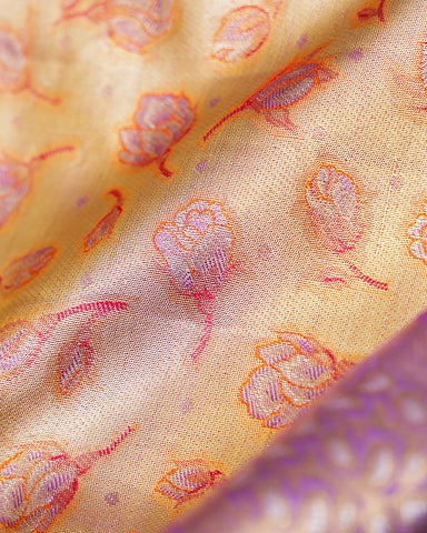 Gold tissue Kanjivaram bridal saree - PattuCheeralu