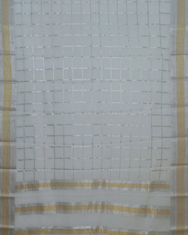 Off White Mysore Silk Saree - PattuCheeralu