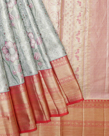Light Green Kanjivaram Silk Saree - PattuCheeralu