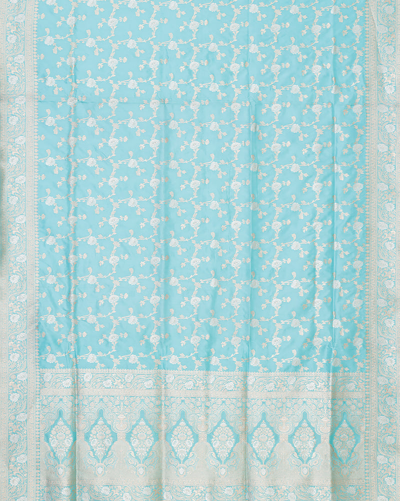 Blue katan banarasi silk saree - PattuCheeralu