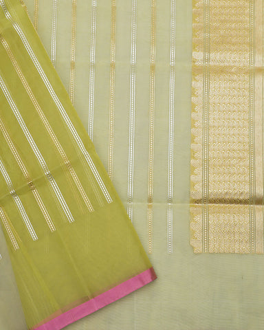 Pista green kora banarasi saree - PattuCheeralu