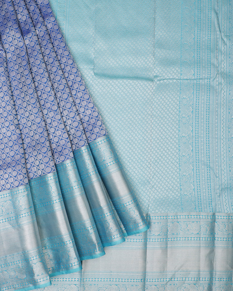 Navy Blue Kanjivaram Silk Saree - PattuCheeralu