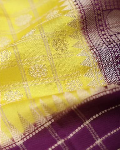 Resplendent Yellow Katan Banarasi Silk Saree - PattuCheeralu