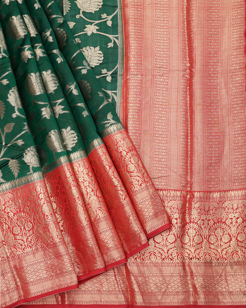 Green fancy silk saree - PattuCheeralu