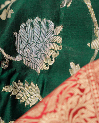 Green fancy silk saree - PattuCheeralu