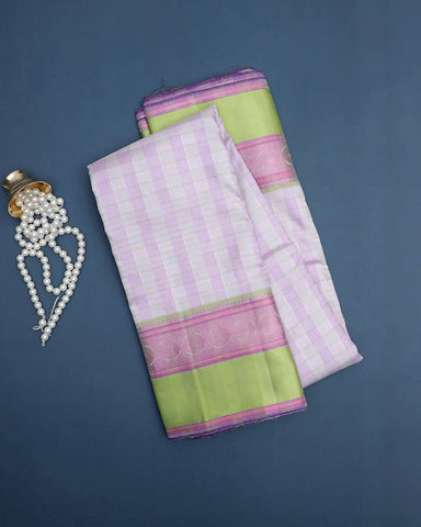 Pastel Lavender Katan Banarasi Silk Saree - PattuCheeralu