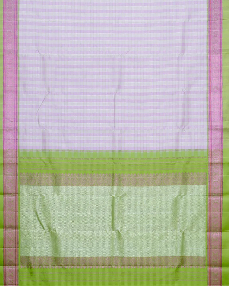Pastel Lavender Katan Banarasi Silk Saree - PattuCheeralu