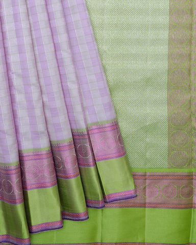 Pastel Lavender Katan Banarasi Silk Saree - PattuCheeralu