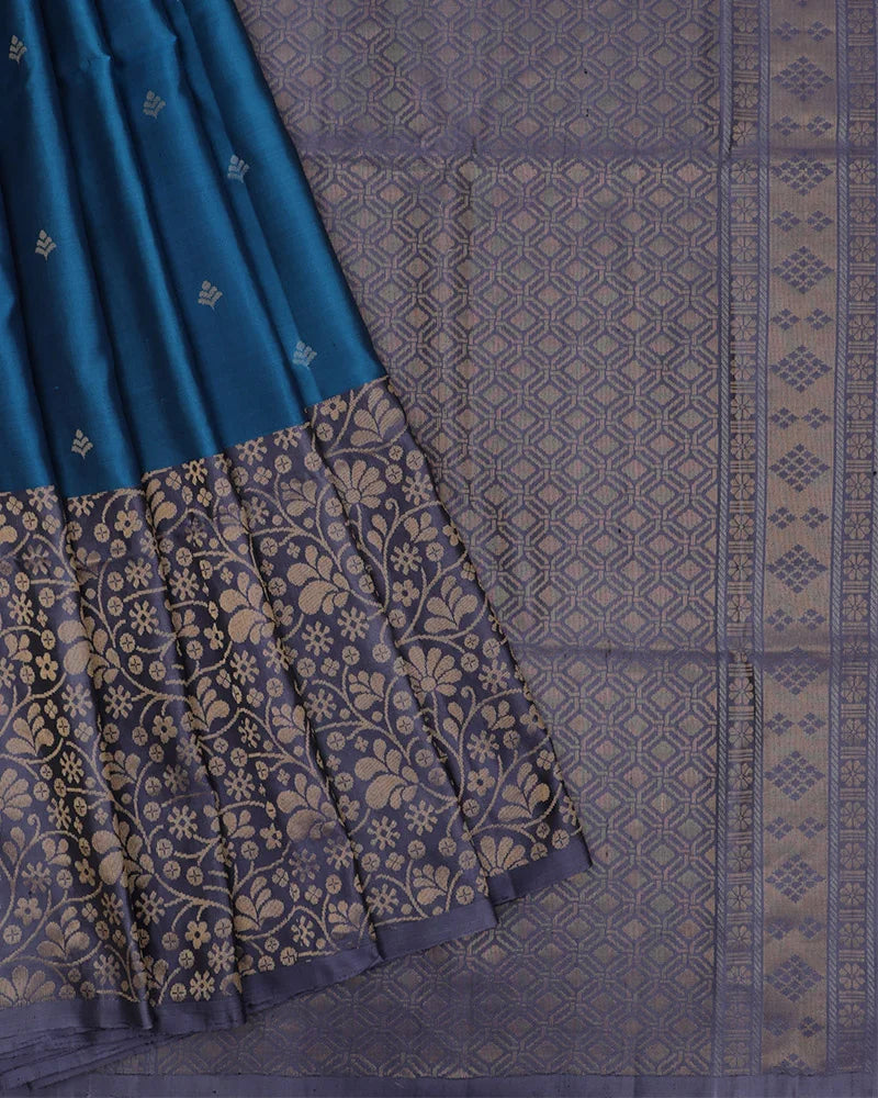 Torque Blue Soft Silk Saree - PattuCheeralu