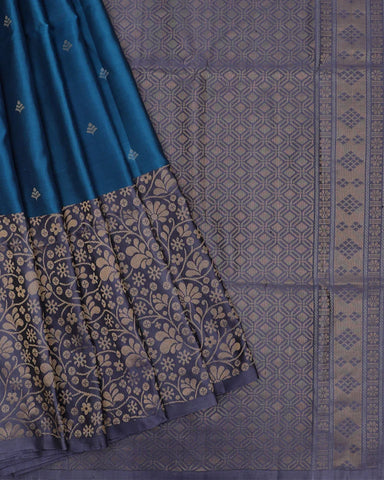 Torque Blue Soft Silk Saree - PattuCheeralu