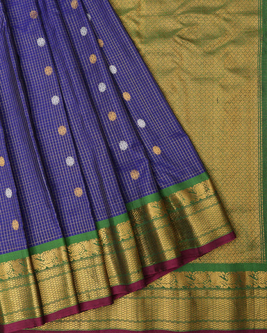 Royal Blue Gadwal Silk Saree - PattuCheeralu