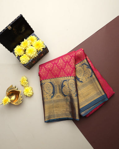 Rani Pink Jeeva Silk Saree - PattuCheeralu
