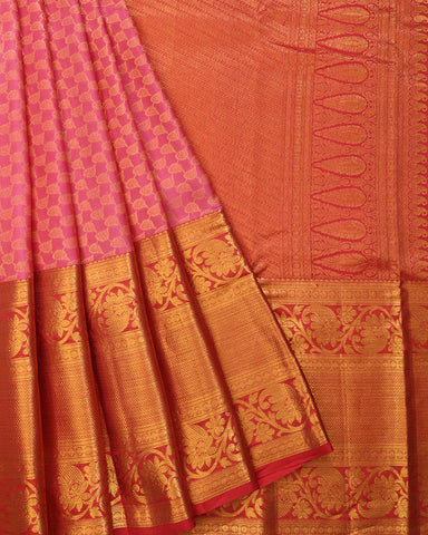 Pink Jeeva Silk Saree - PattuCheeralu