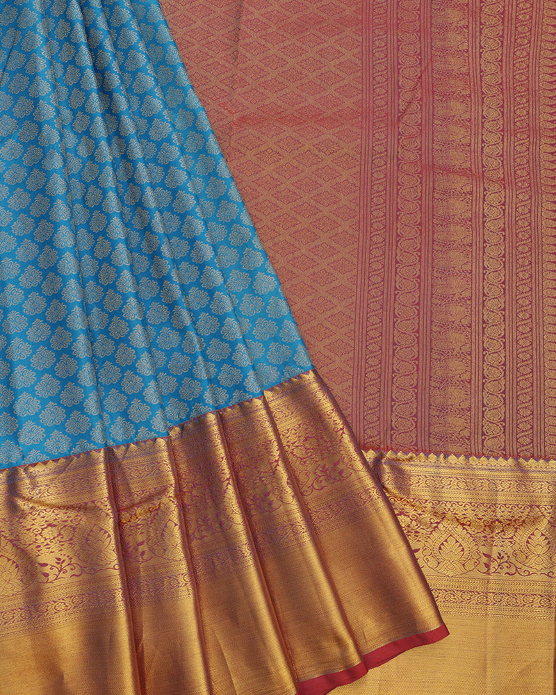 Sky Blue Jeeva Silk Saree - PattuCheeralu