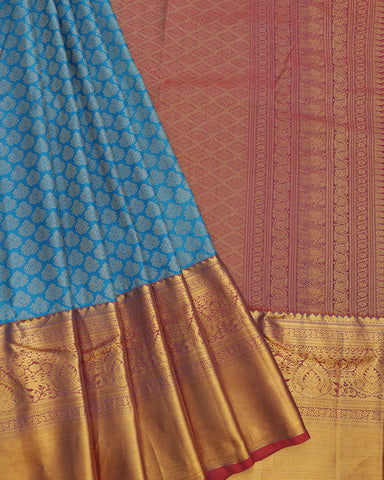 Sky Blue Jeeva Silk Saree - PattuCheeralu