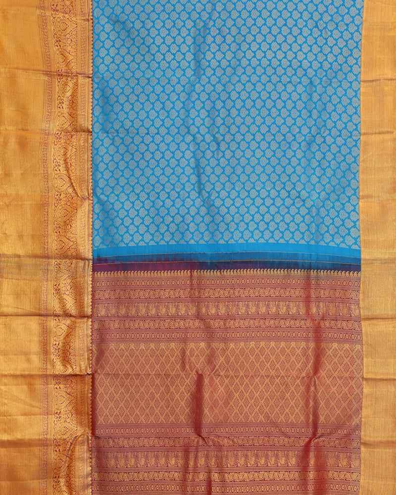 Sky Blue Jeeva Silk Saree - PattuCheeralu