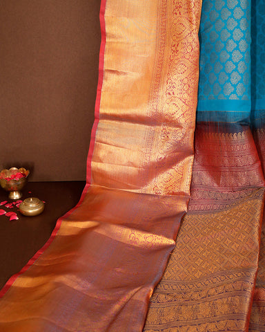 Sky Blue Jeeva Silk Saree - PattuCheeralu