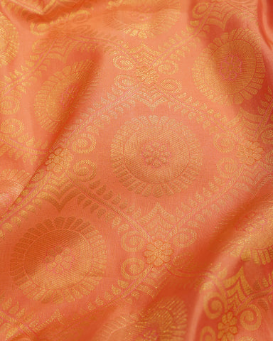 Peach Kanjivaram Silk Saree - PattuCheeralu