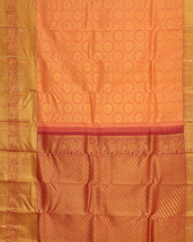 Peach Kanjivaram Silk Saree - PattuCheeralu