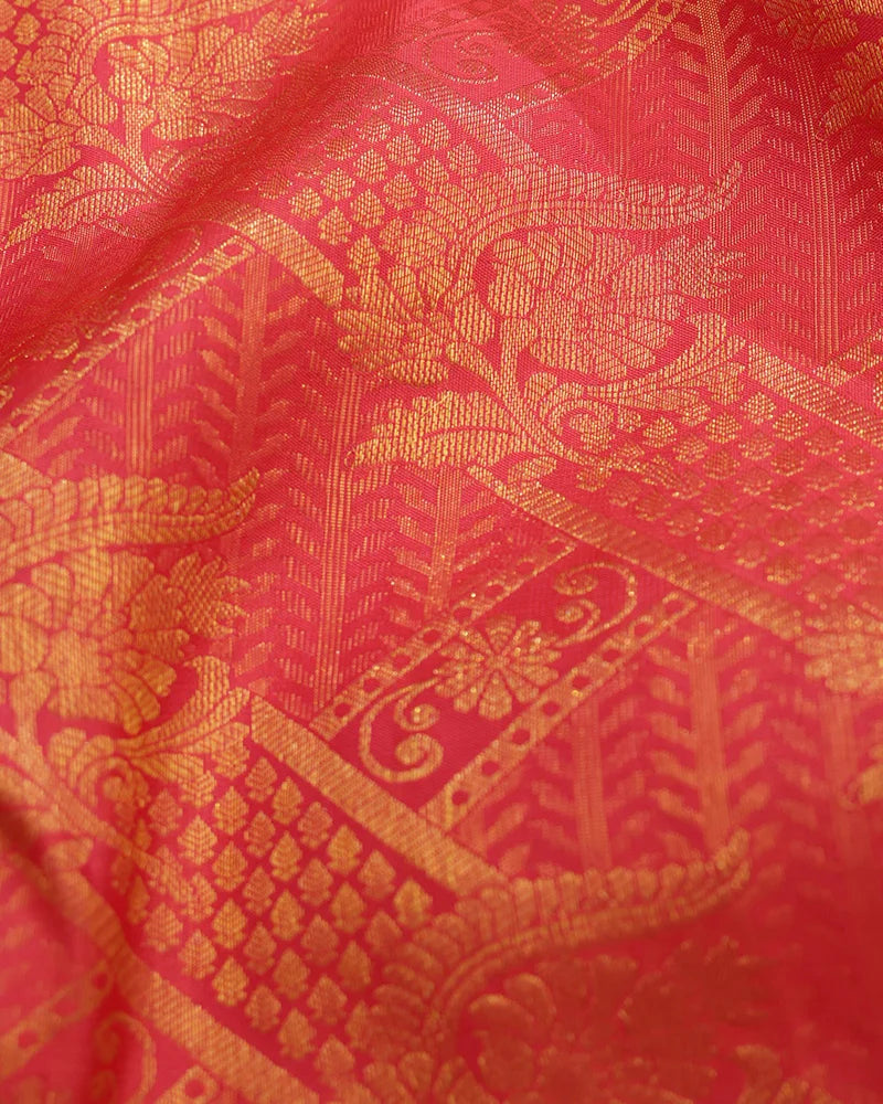 Red Jeeva Silk Saree - PattuCheeralu