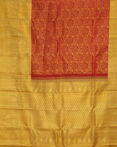 Bright Red Jeeva Silk Saree - PattuCheeralu