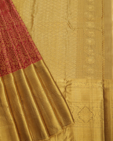 Bright Red Jeeva Silk Saree - PattuCheeralu