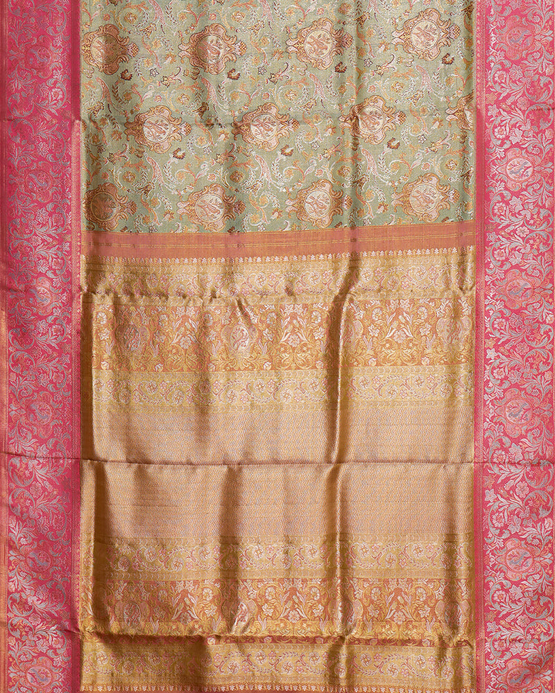 The blue bridal tissue Kanjivaram saree - PattuCheeralu