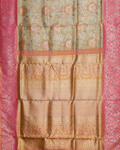 The blue bridal tissue Kanjivaram saree - PattuCheeralu