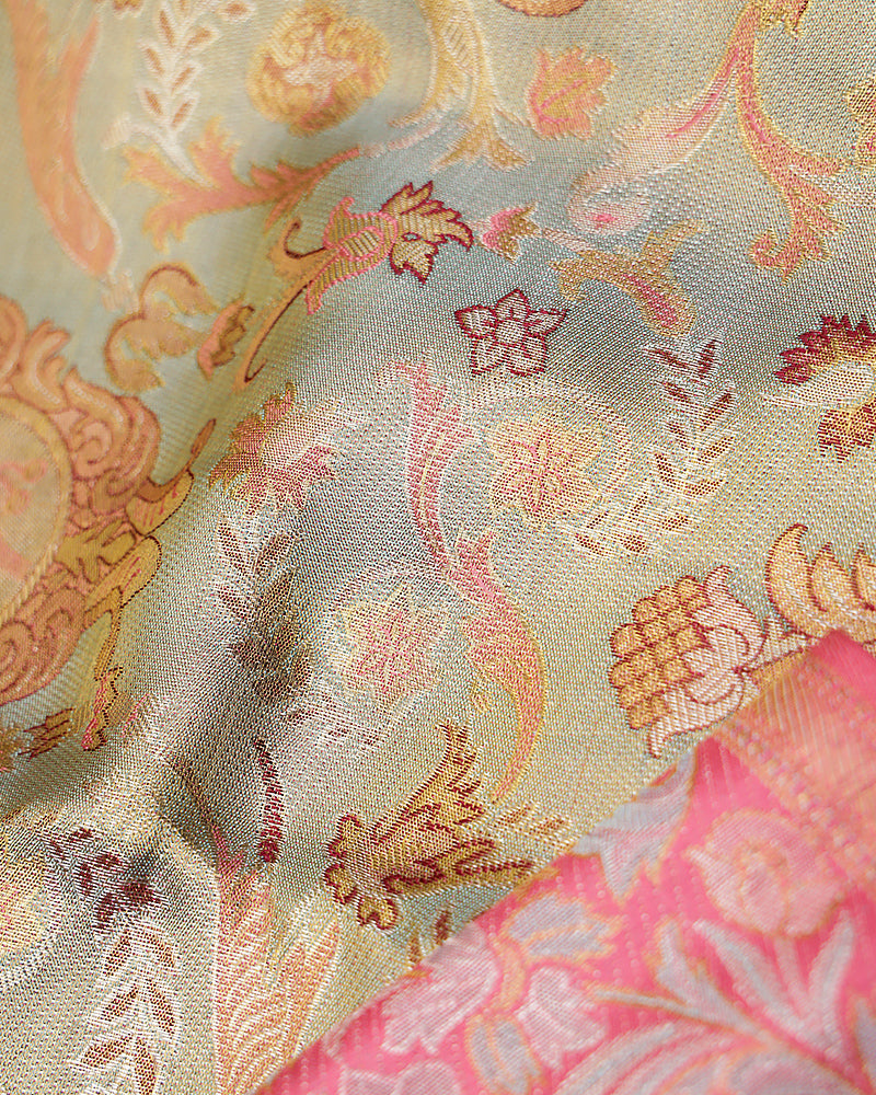 The blue bridal tissue Kanjivaram saree - PattuCheeralu