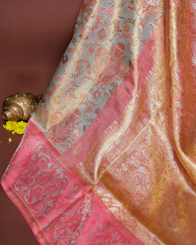 The blue bridal tissue Kanjivaram saree - PattuCheeralu