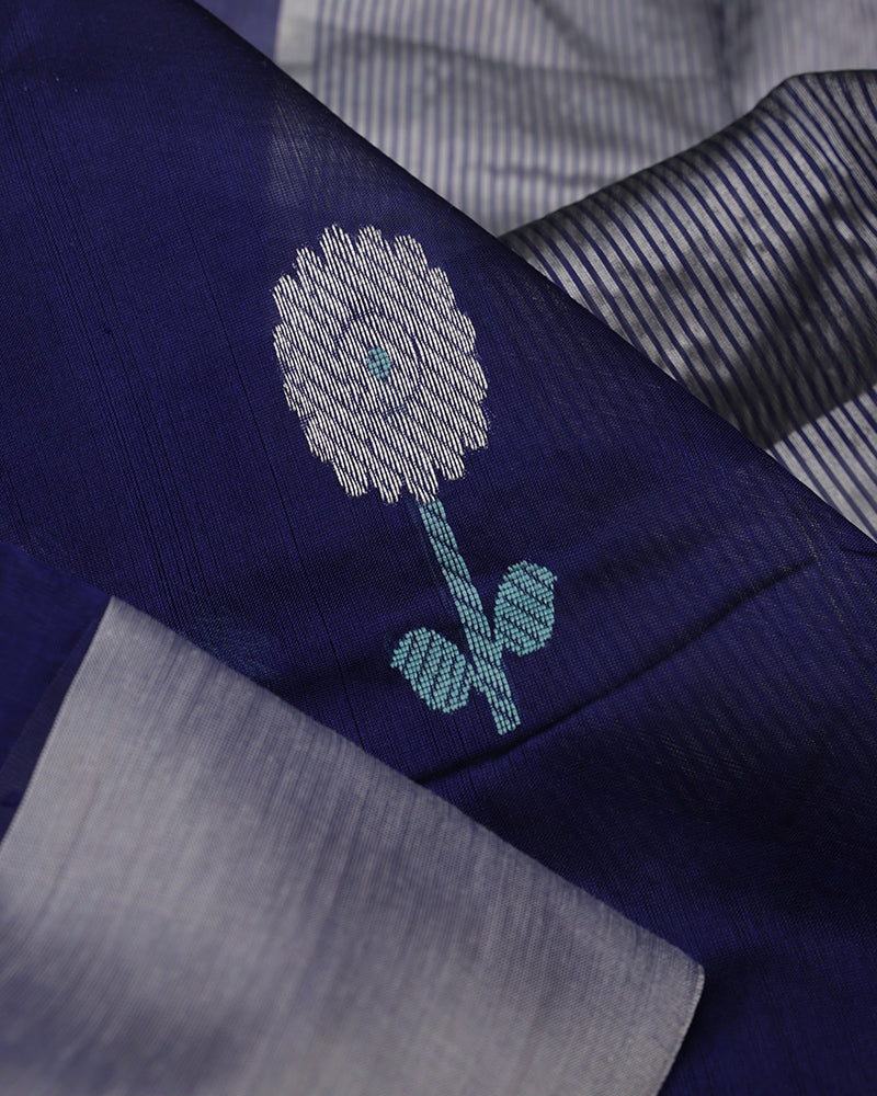 Deep Blue Chanderi Silk Saree - PattuCheeralu