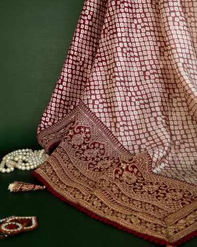 Crepe Maroon Silk Saree - PattuCheeralu