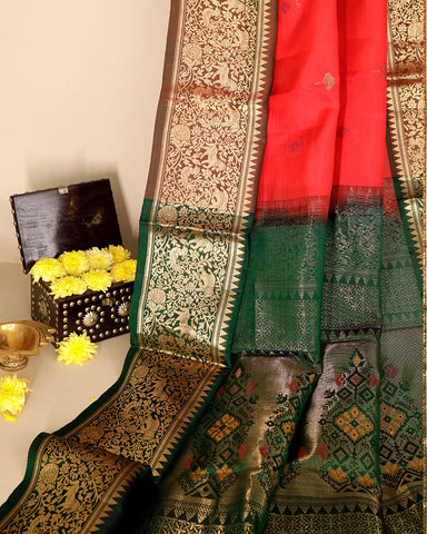 The Dark Red Soft Silk Saree - PattuCheeralu