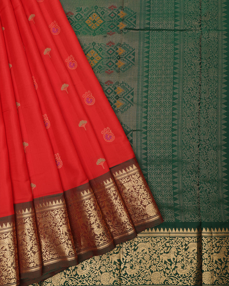 The Dark Red Soft Silk Saree - PattuCheeralu