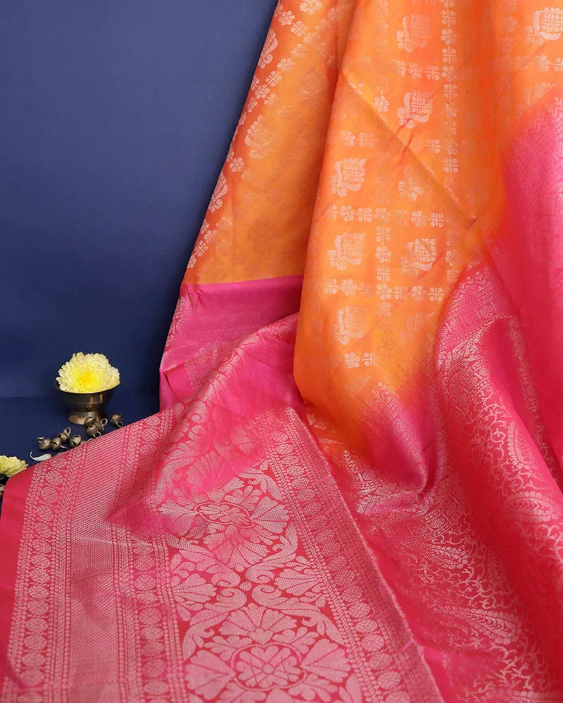 Orange Soft Silk Saree - PattuCheeralu