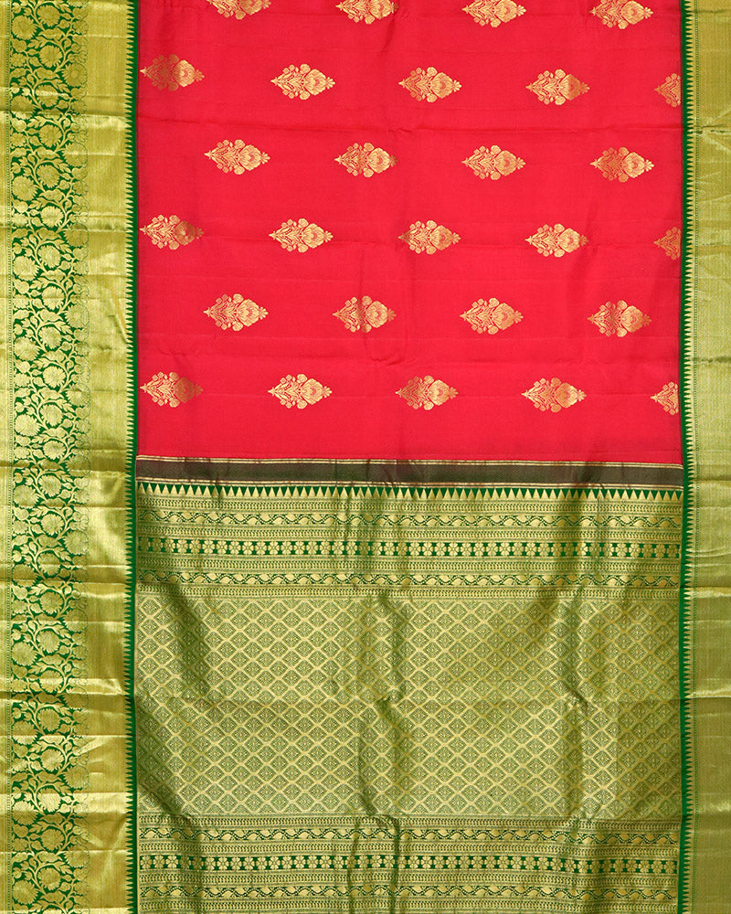 Hot Pink Color Kanjivaram Silk Saree - PattuCheeralu