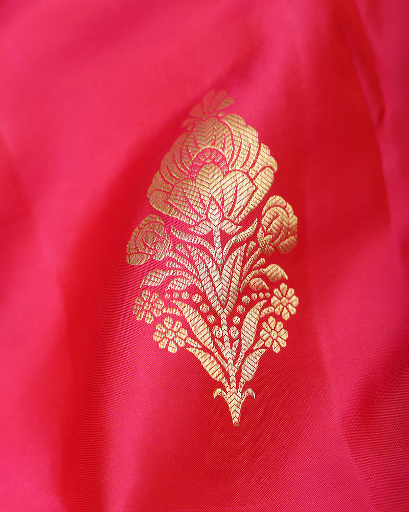 Hot Pink Color Kanjivaram Silk Saree - PattuCheeralu