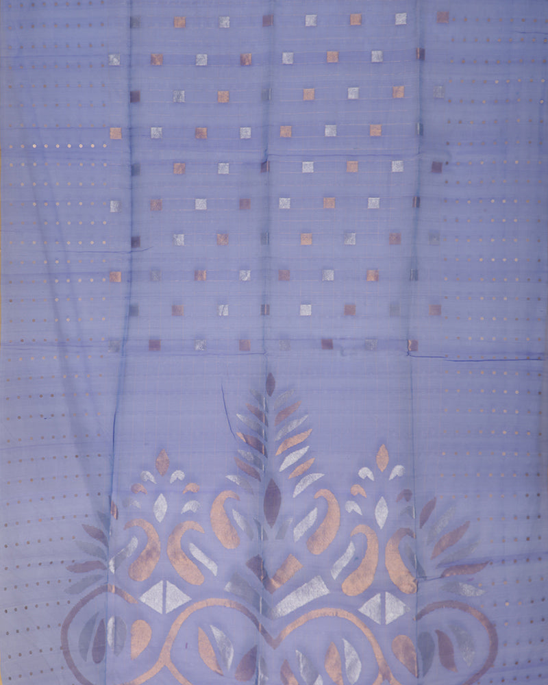 Royal Blue Dhakai Linen Saree - PattuCheeralu